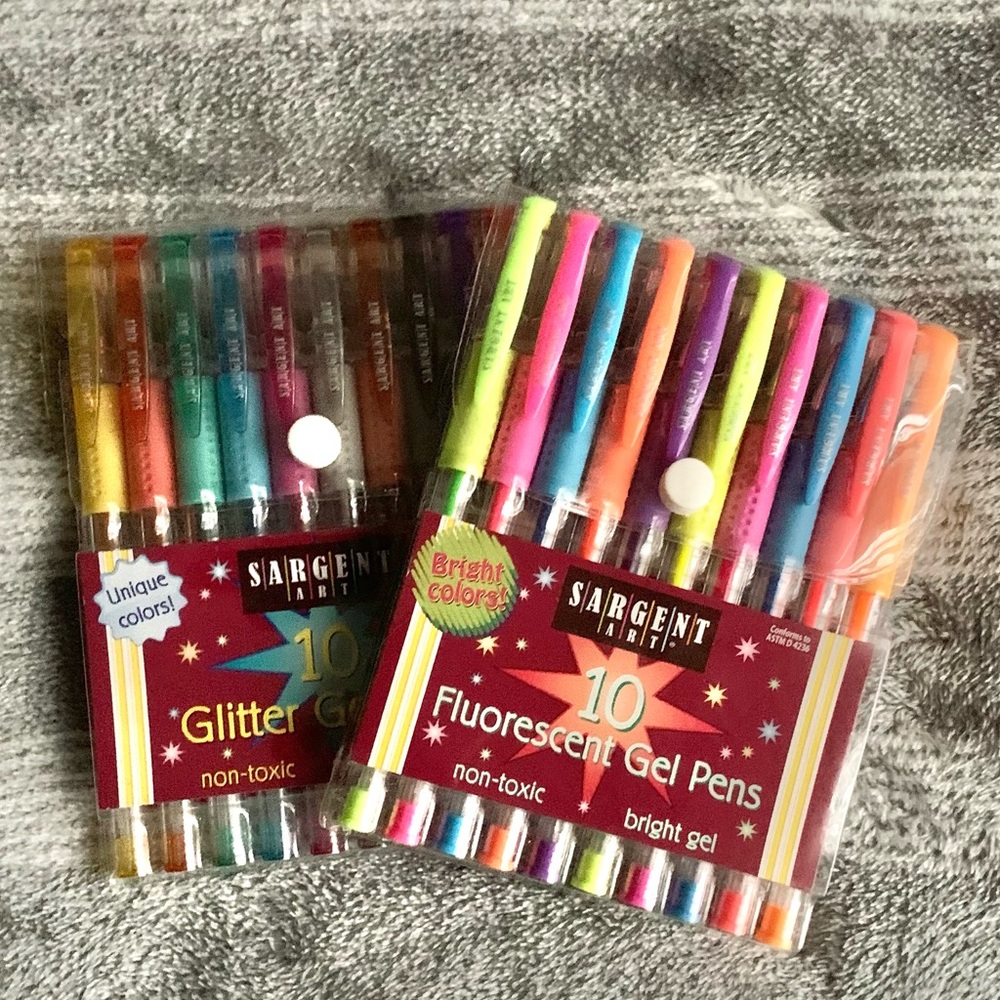 Sargent Art Gel Pen Bundle – Glitter + Fluorescent (20 pens total!)